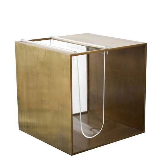 Antiqued Brass Magazine Rack
