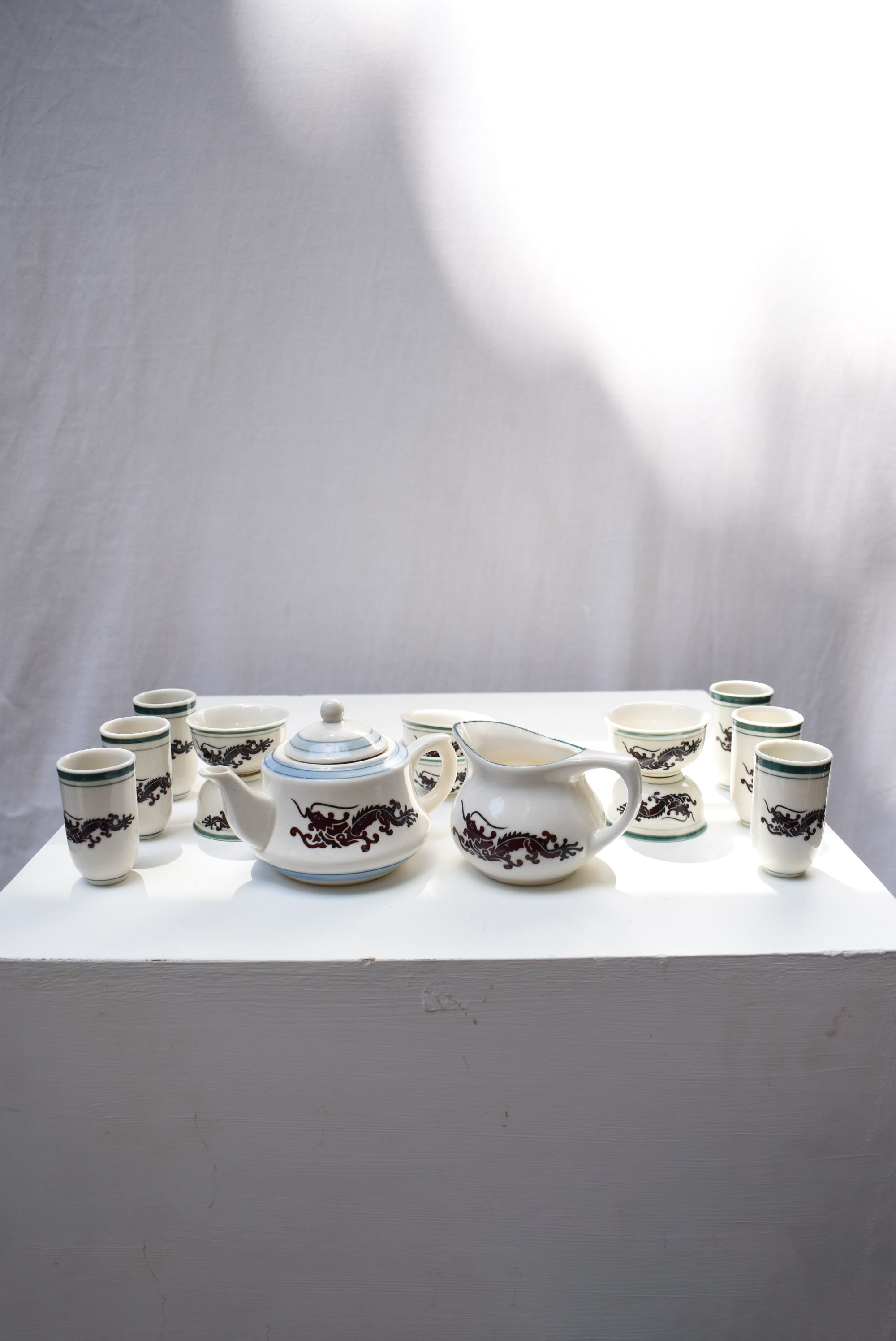 Chinese Chameleon Dragon Tea Set