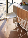 Knoll Bertoia Barstool with Leather Seat Pad
