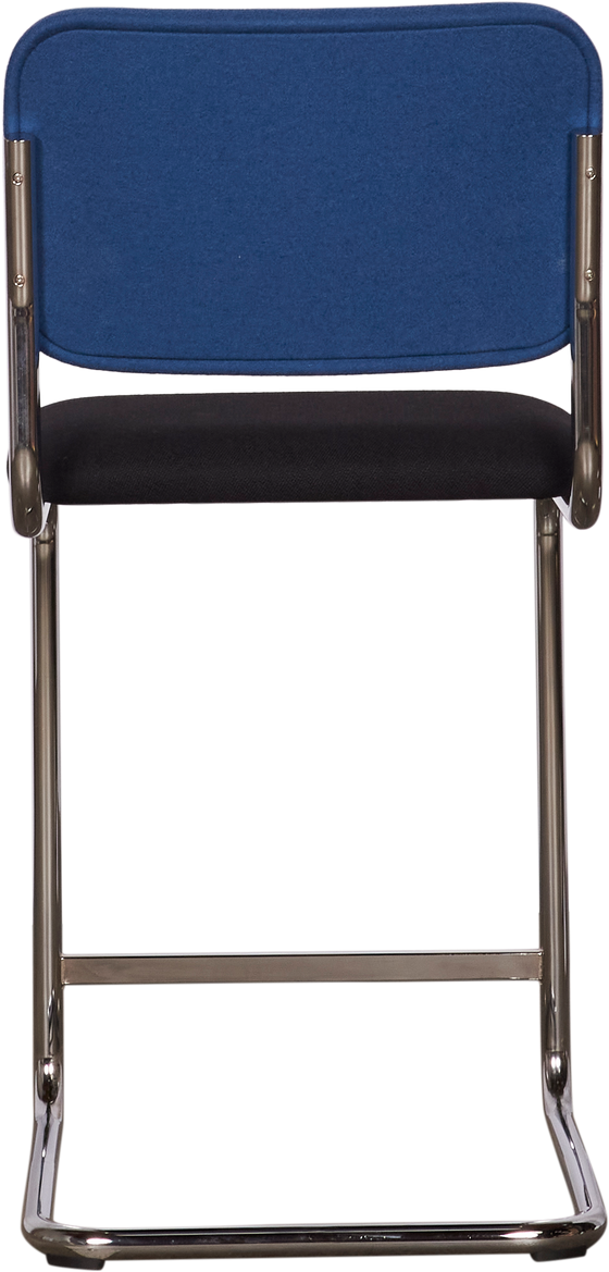 Knoll Cesca Armless Upholstered Bar Stool – Blue Black