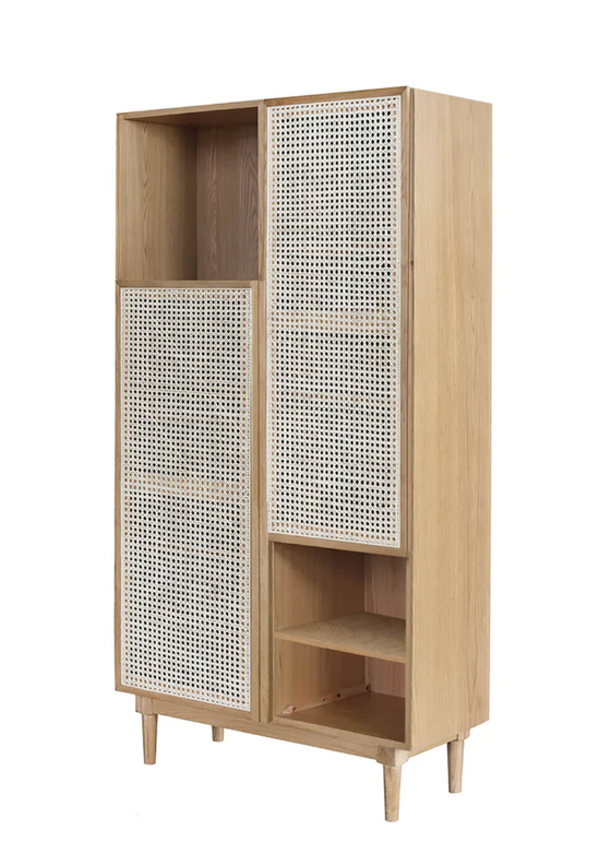 Cane Oval Bookcase