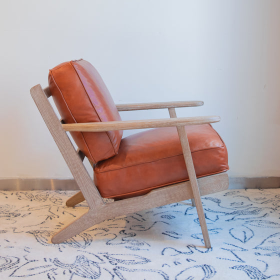 Caramel Leather Arm Chair
