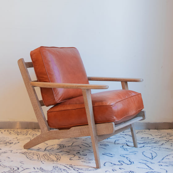 Caramel Leather Arm Chair