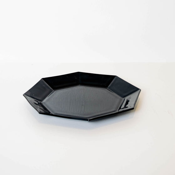 Mid Century Octagonal Black Dinnerware