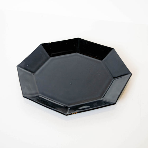 Mid Century Octagonal Black Dinnerware