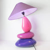 Vintage François Chatain Purple Stacked Stones Table Lamp