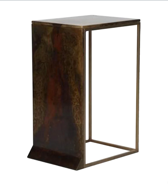 Side Table Metal Top With Metal Frame